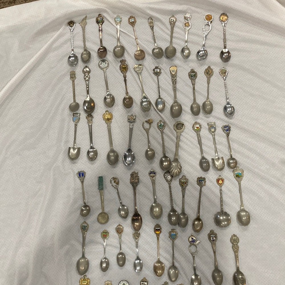 Vintage Collectible Souvenir Spoons Set-82 spoons from all over the world
